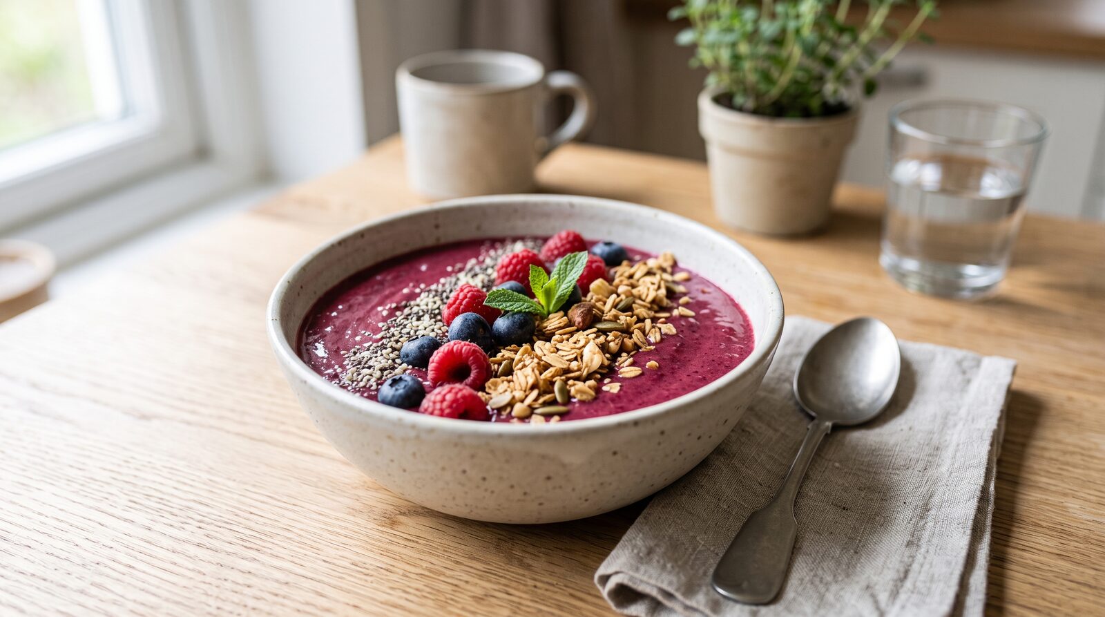 Berry protein smoothie bowl