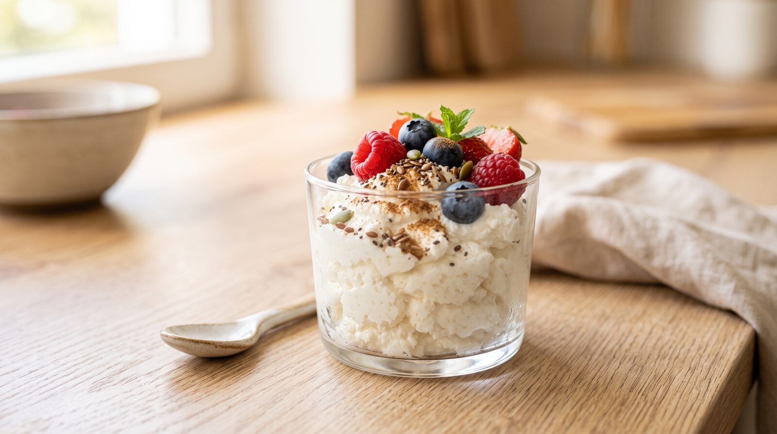 Cottage cheese and fruit cup