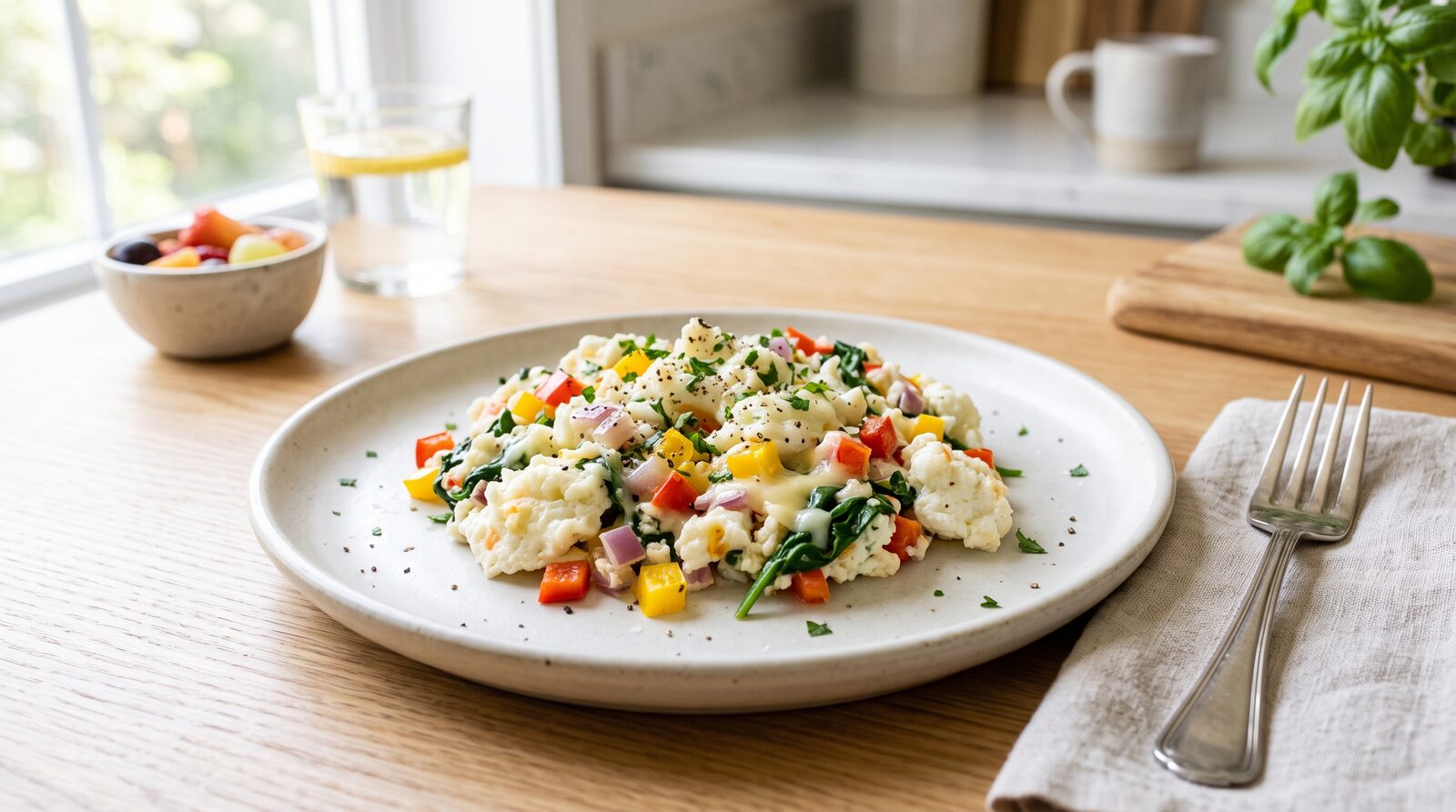Egg-white veggie scramble